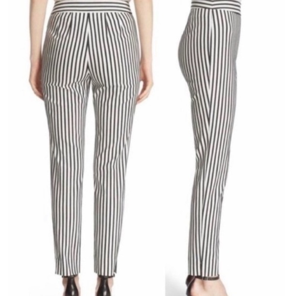 St. John Emma Striped Straight Leg Pants - Picture 1 of 12